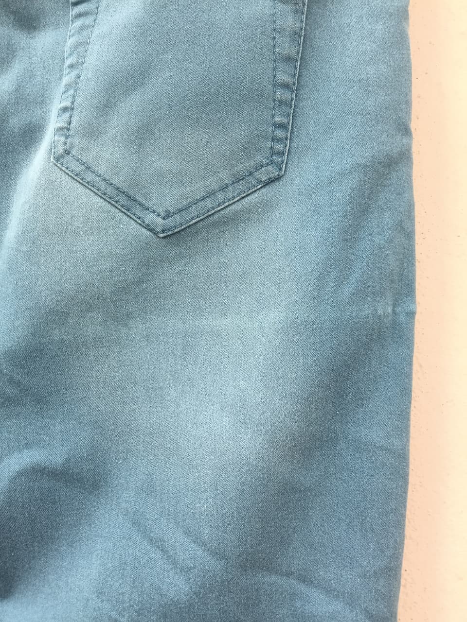 Blue Elastic-Waist Denim Jeans