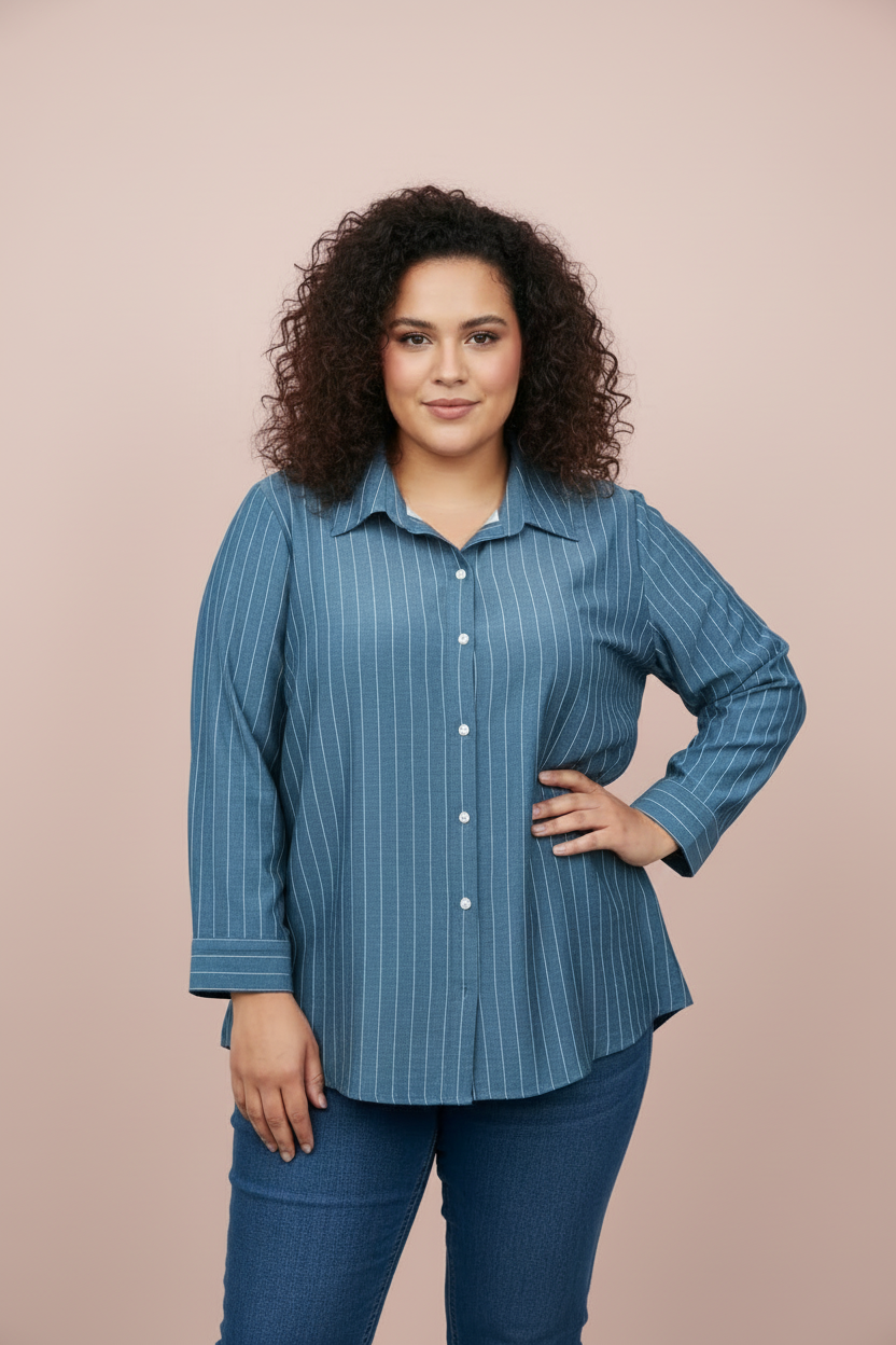 Blue Stripe Button-Down Shirt