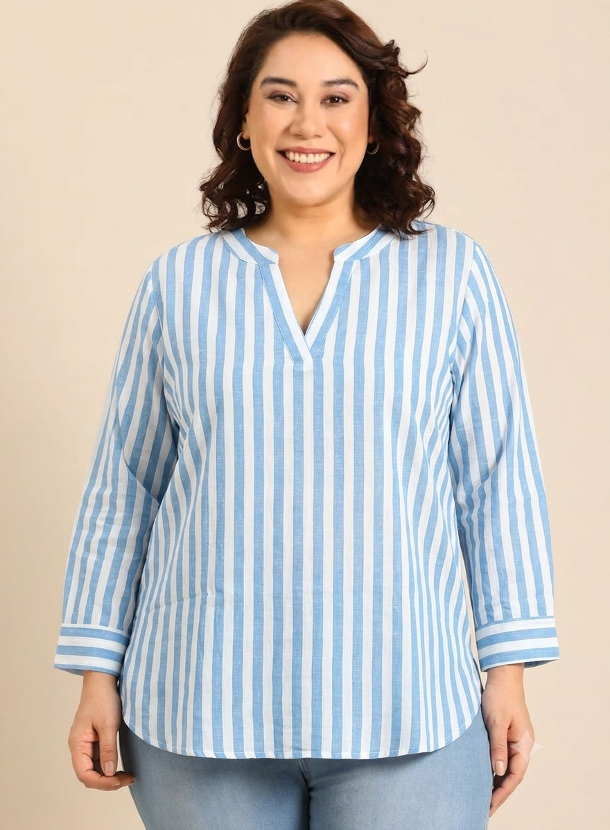 Blue & White Striped Top