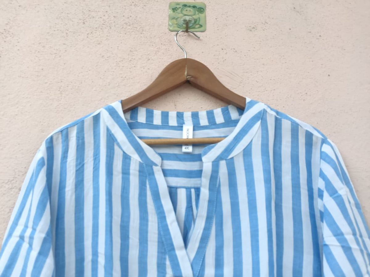Blue & White Striped Top