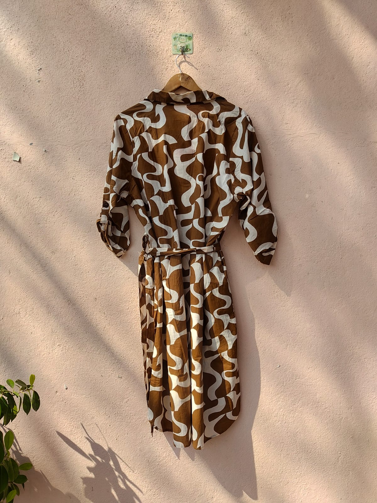 Brown Abstract Printed Dress2