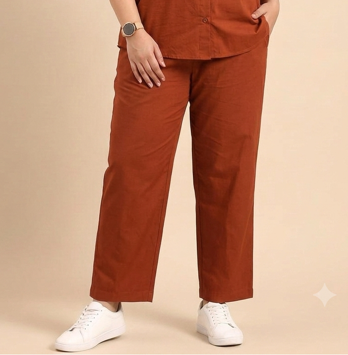 Brown Cotton Pants