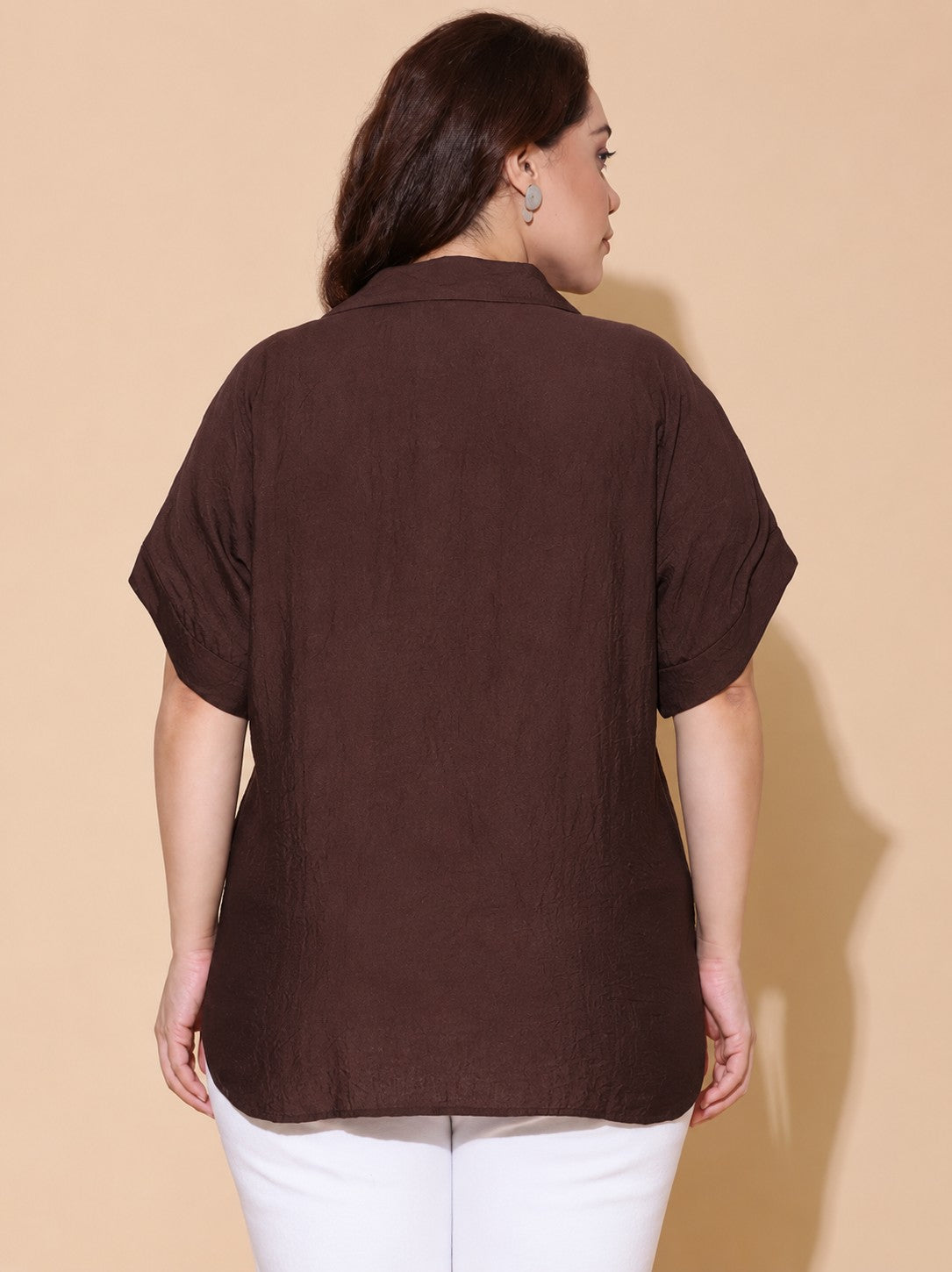 Brown Drop Shoulder Shirt