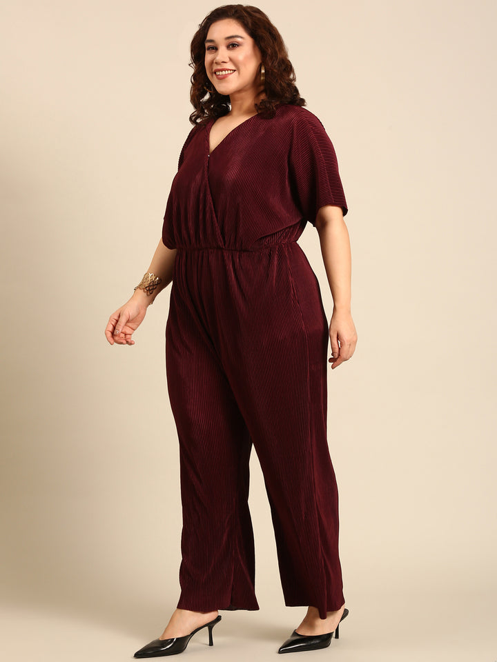 Burgundy Pleated Jumpsuit2
