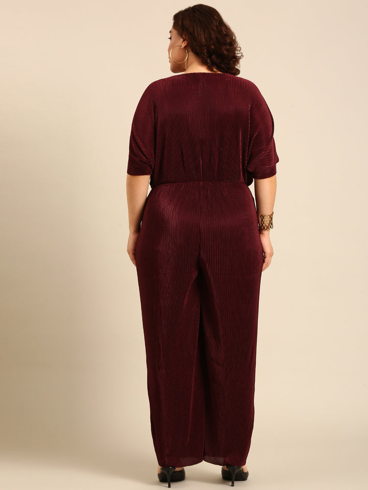 Burgundy Pleated Jumpsuit3