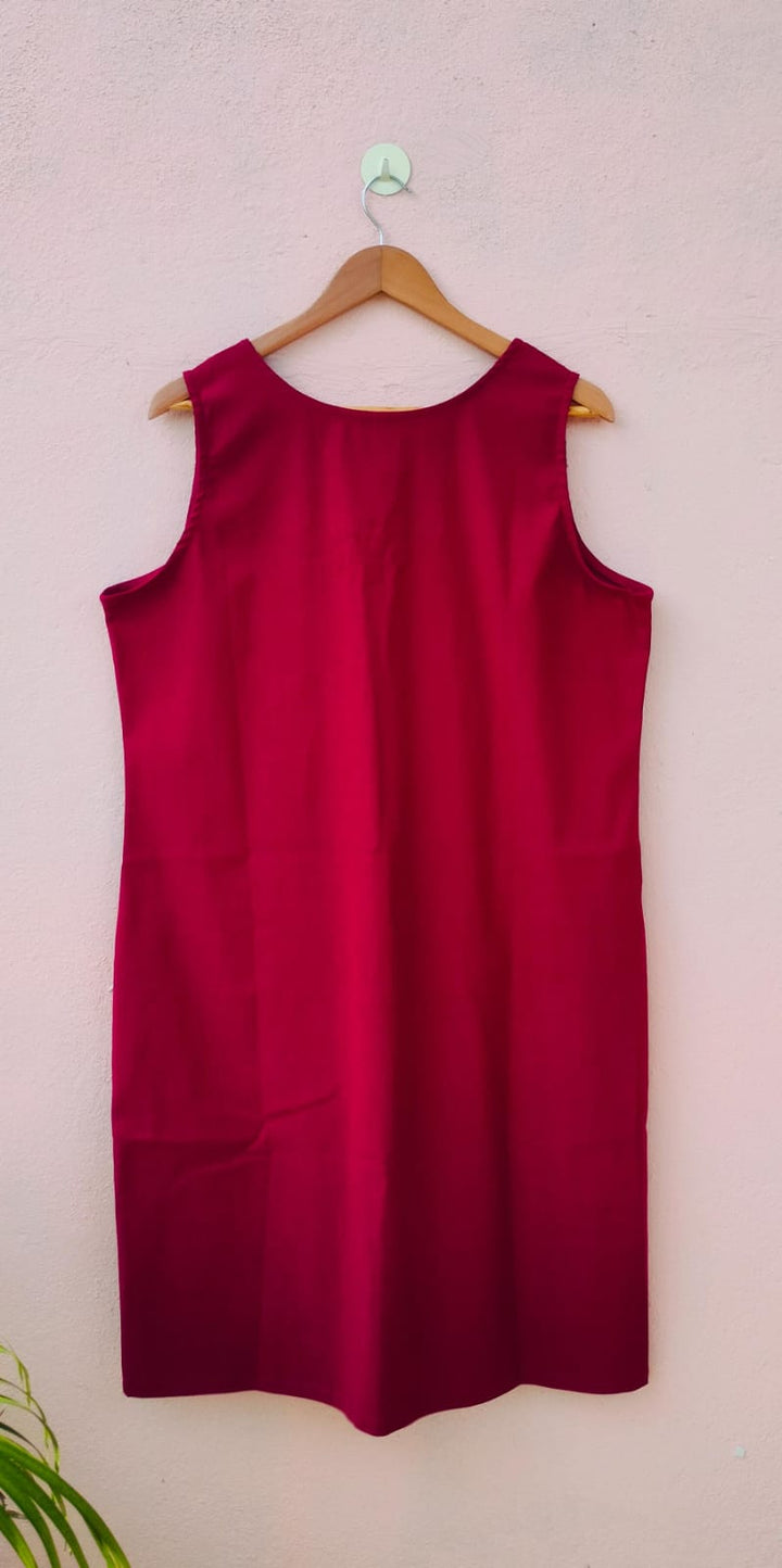 Burgundy Sleeveless Dress