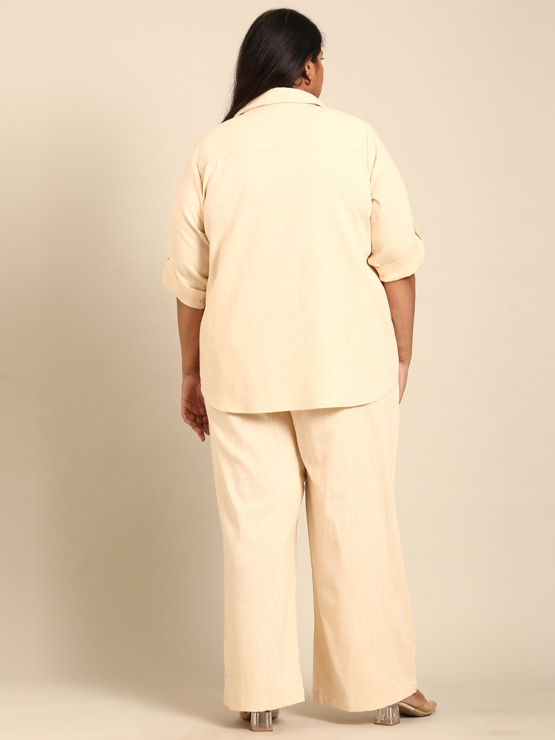 Off-White Slub Co-Ord Set (2 Piece)