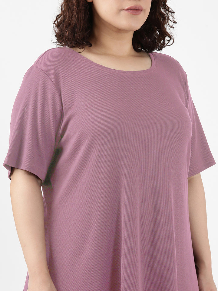 Dust Rose Rib Comfy Co-ord Set (2 Piece)