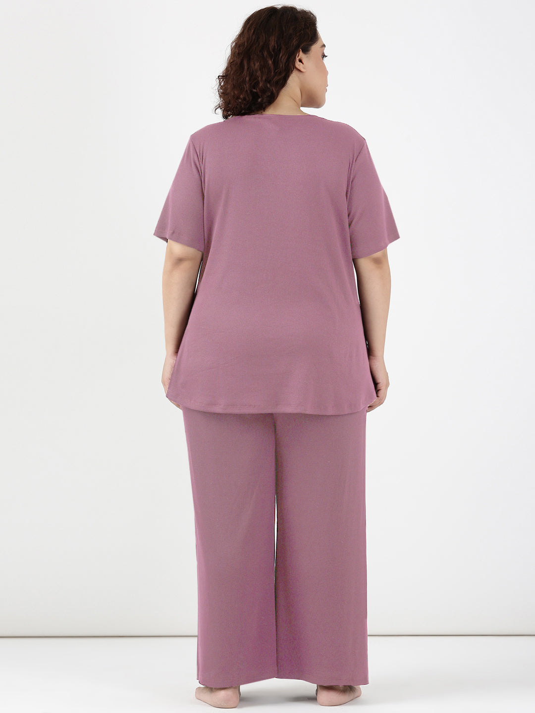 Dust Rose Rib Comfy Co-ord Set (2 Piece)