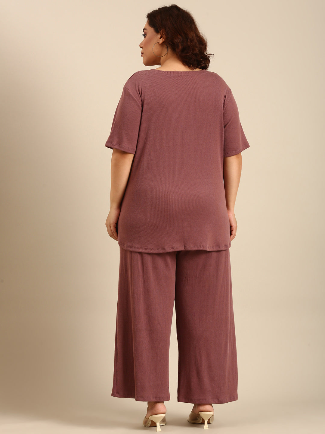 Dust Rose Rib Comfy Co-ord Set (2 Piece)