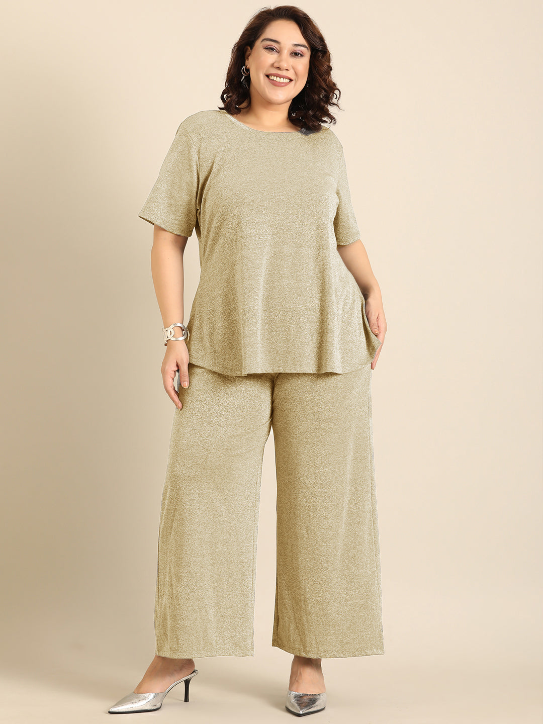 Gold Shimmer Co-ord Set (2 Piece)