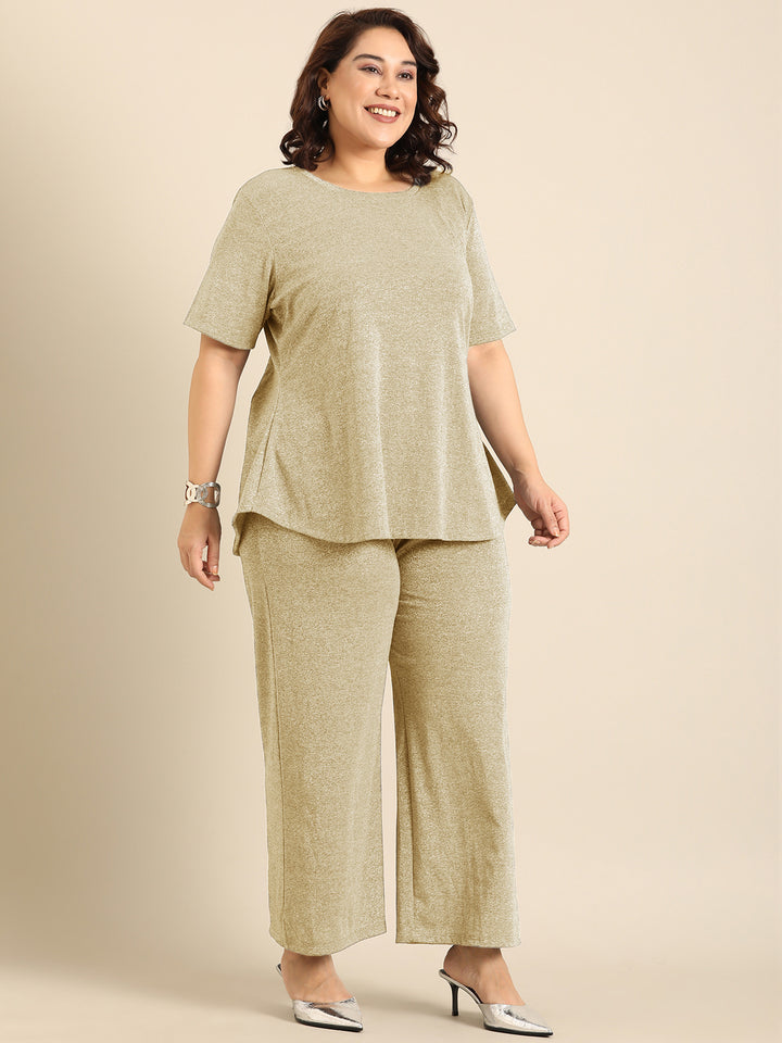 Gold Shimmer Co-ord Set (2 Piece)