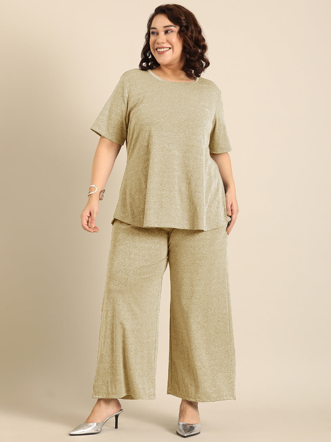 Gold Shimmer Co-ord Set (2 Piece)