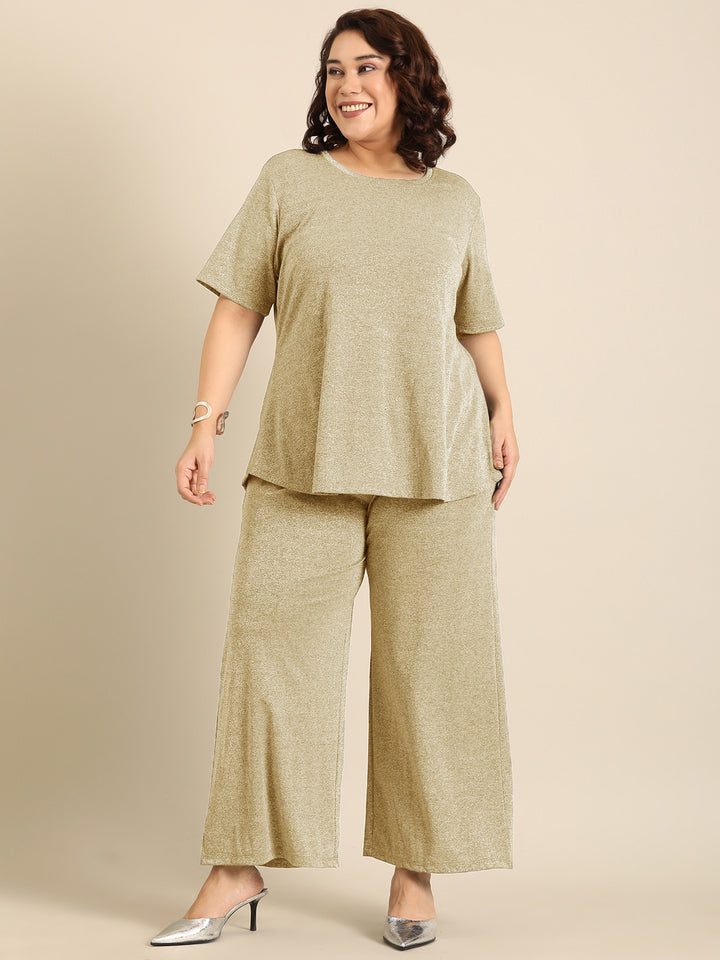 Gold Shimmer Co-ord Set (2 Piece)