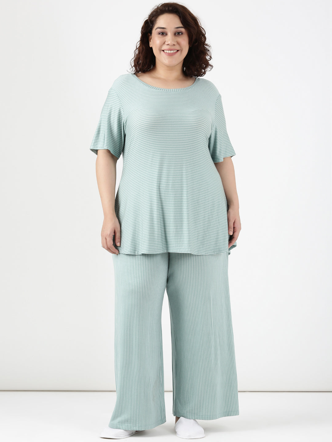 Mint Stripe Comfy Co-ord Set (2 Piece)