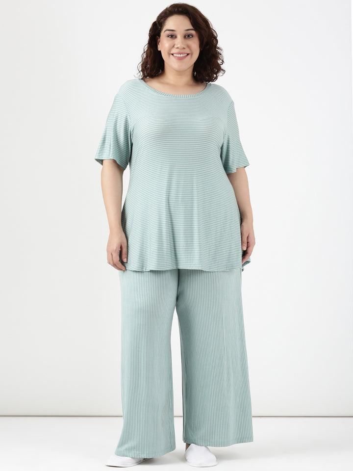 Mint Stripe Comfy Co-ord Set (2 Piece)