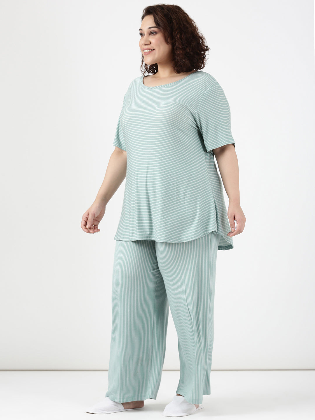 Mint Stripe Comfy Co-ord Set (2 Piece)