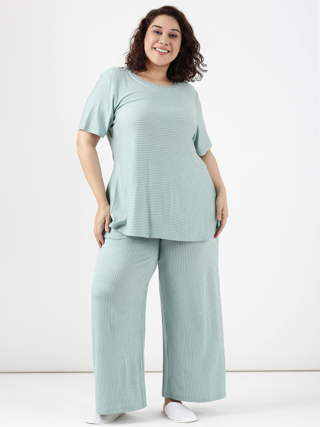 Mint Stripe Comfy Co-ord Set (2 Piece)