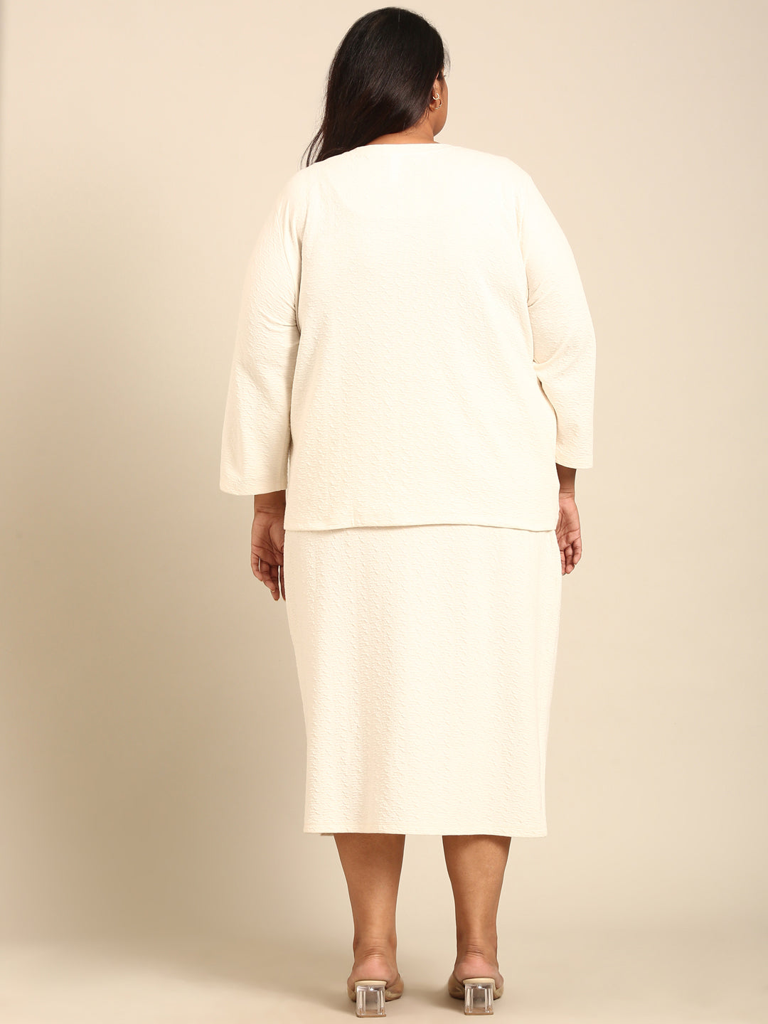 Off-White Crush Pencil Skirt
