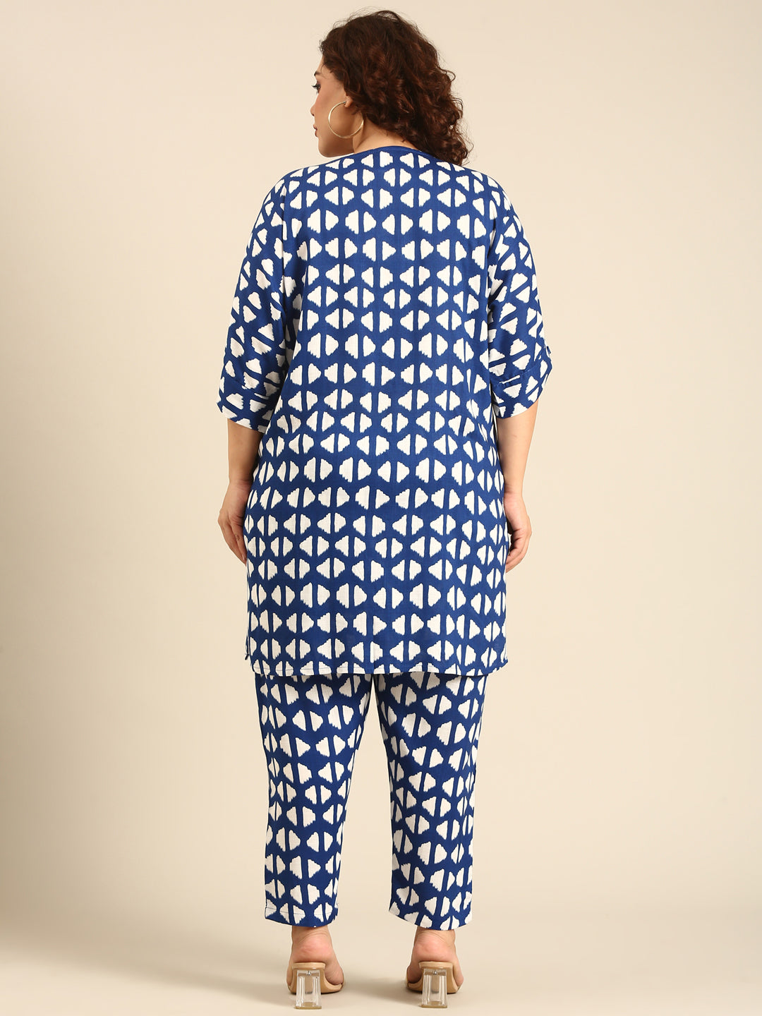 Blue Geometric Printed Co-Ord Set (2 Piece)