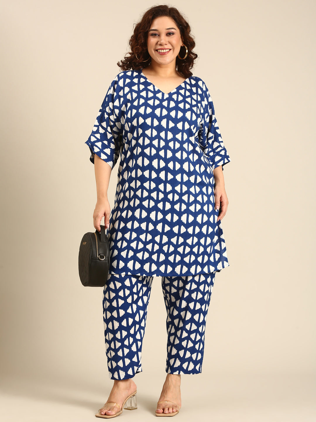 Blue Geometric Printed Co-Ord Set (2 Piece)