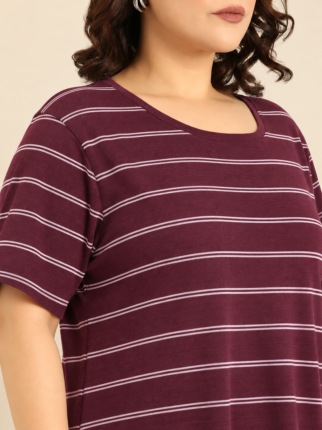 Maroon Striped Co-ord Set