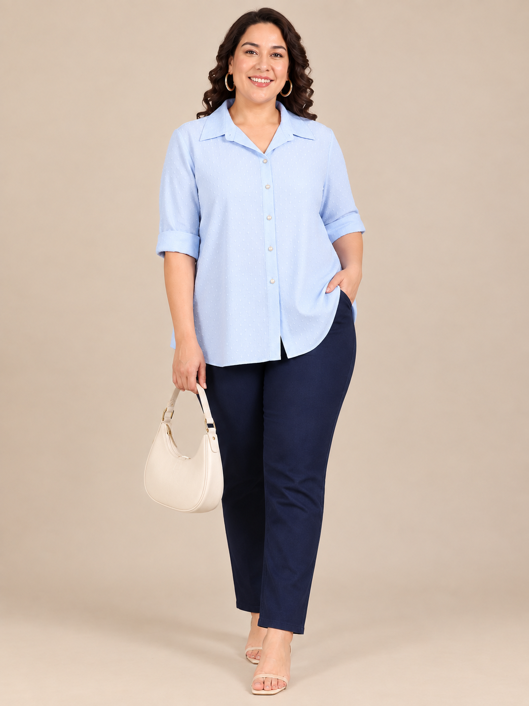 Light Blue Dobby Button-Down Shirt