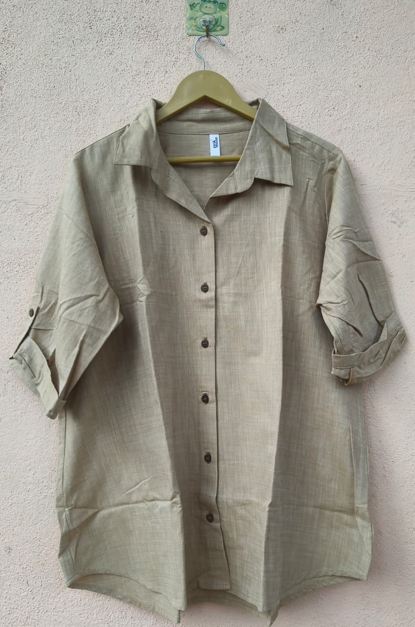 Classic Beige Solid Shirt