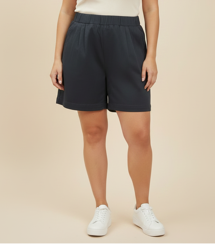 Classic Black Denim Shorts