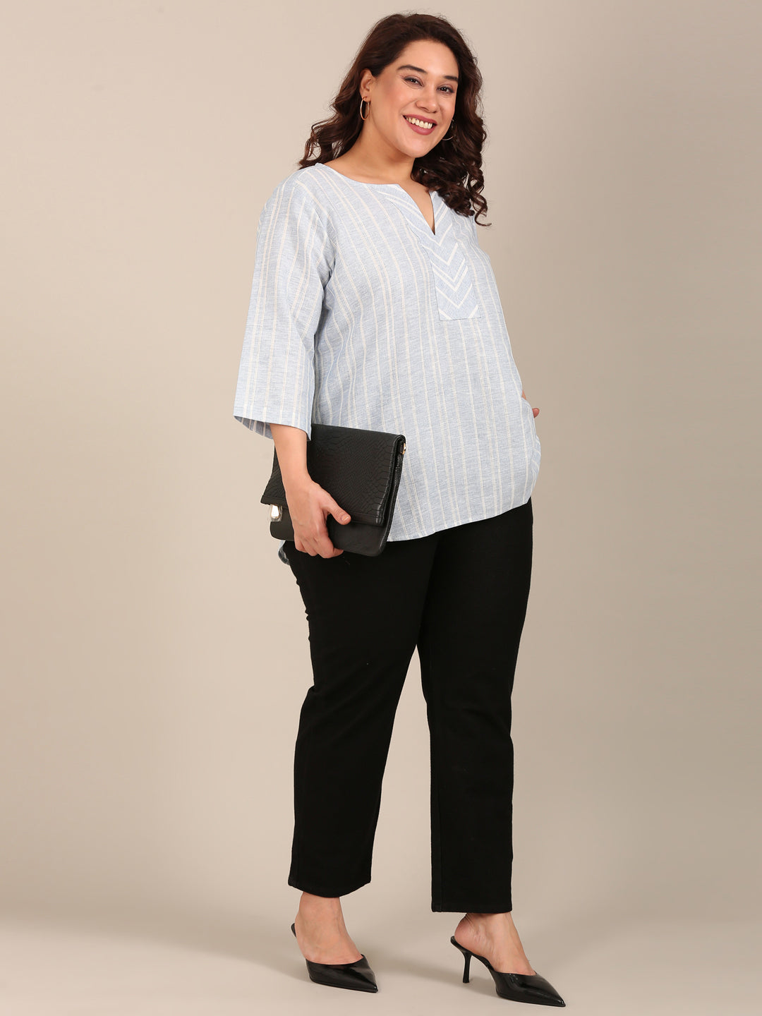 Classic Blue Striped Top