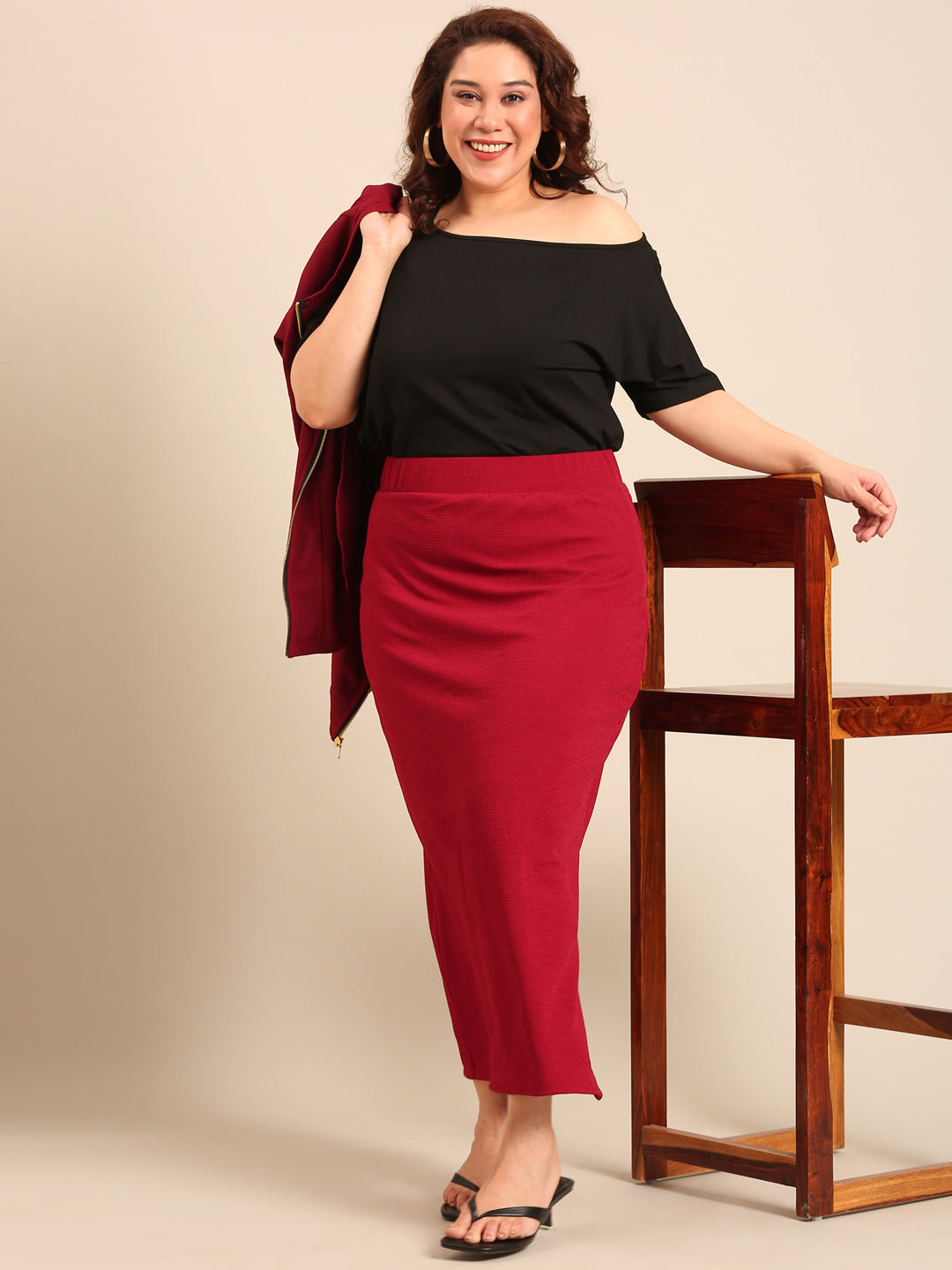 Classic Off-Shoulder Top & Skirt Co-ord Set (2 Piece)