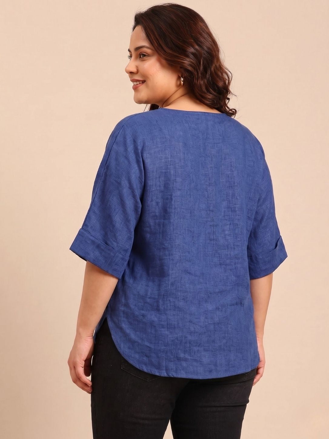 Cobalt Drop Shoulder Top
