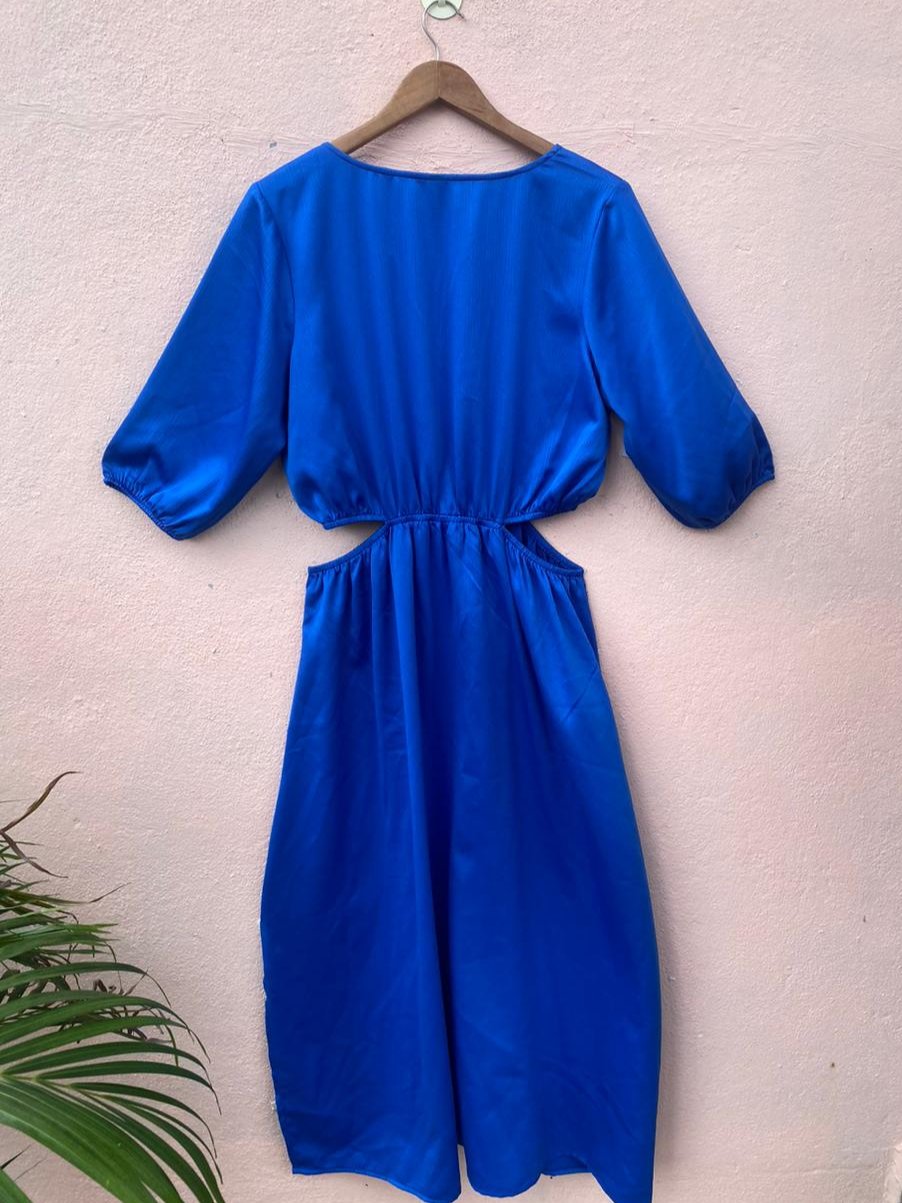 Cobalt cut-out dress