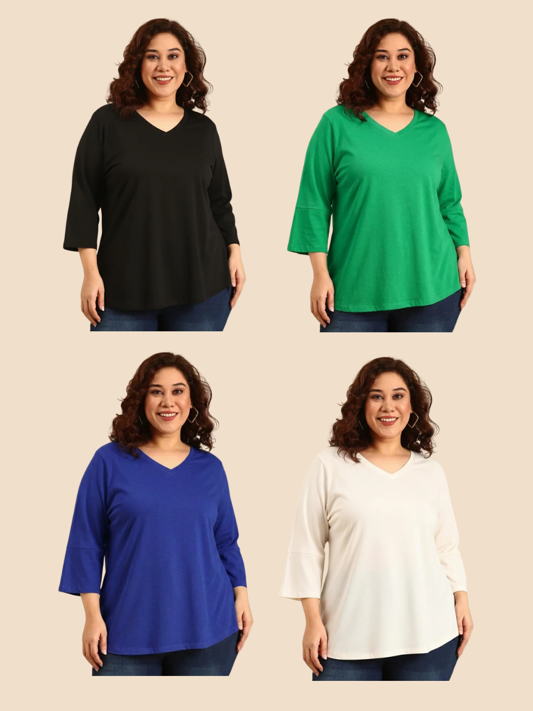 Basic T-Shirt Combo-Pack of 4