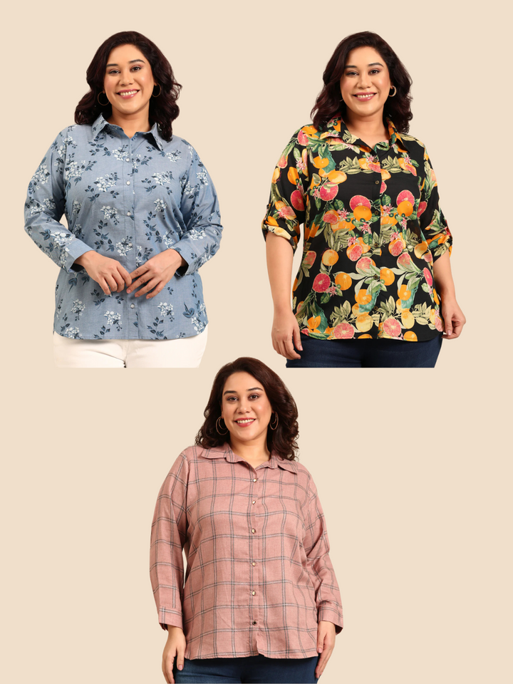 Printed Shirts Combo-Pack of 3