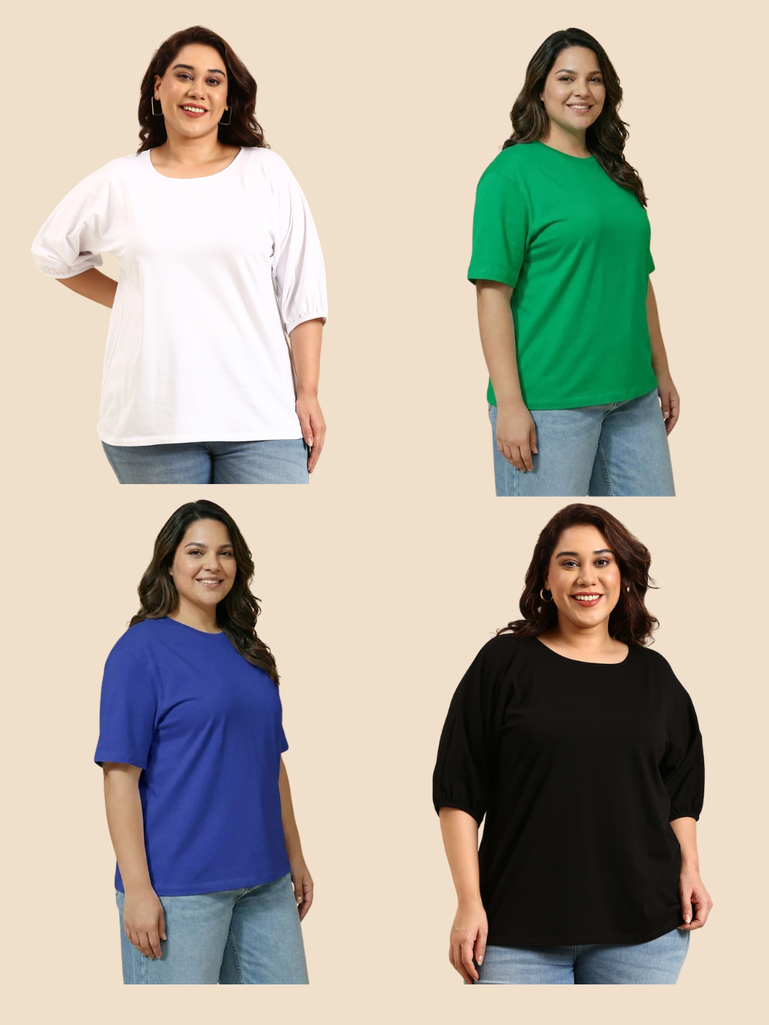 Oversized T-Shirt Combo-Pack of 4