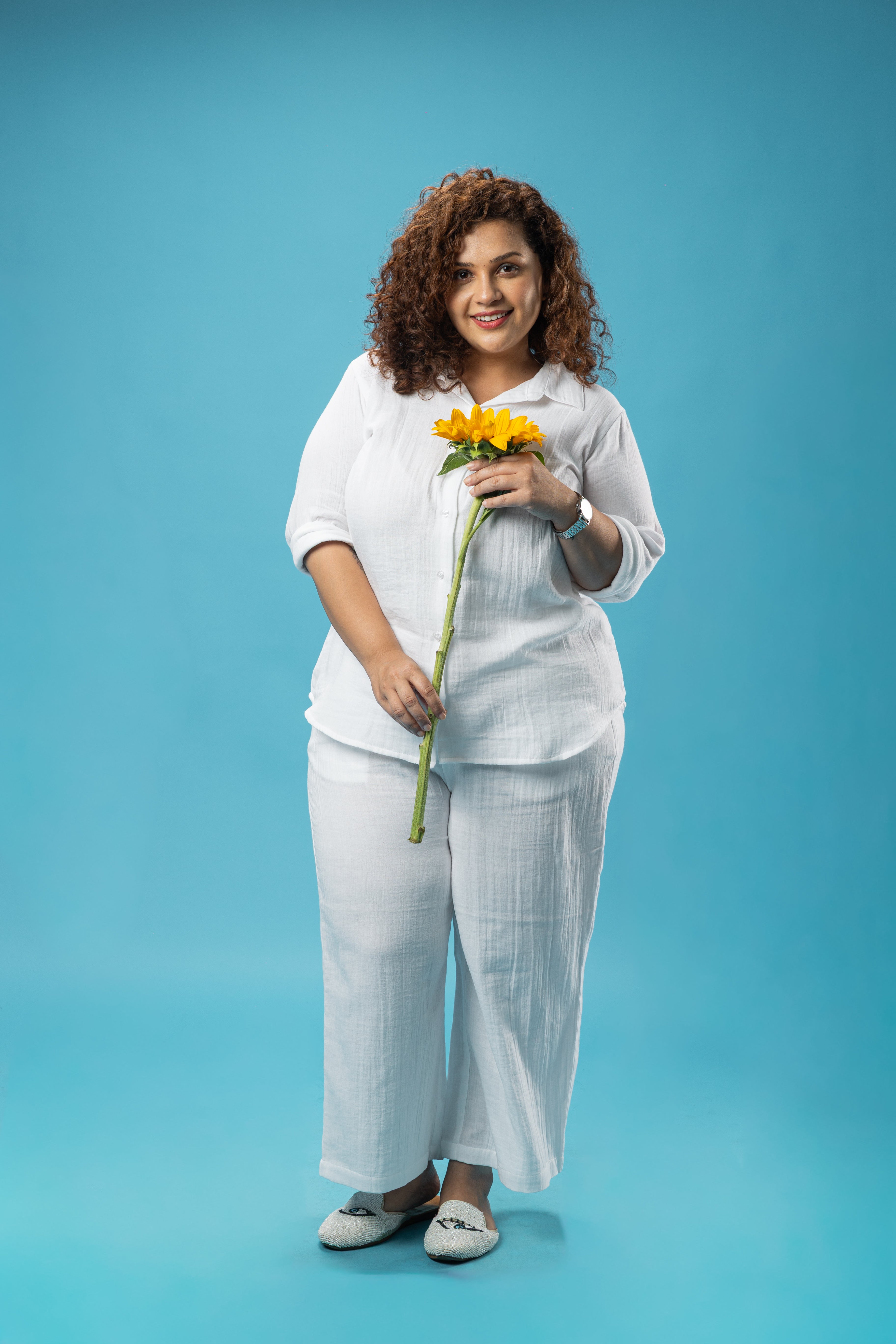 White Cotton Co-ord Set (2 Piece)