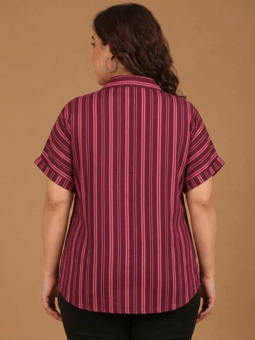 Cotton Pink Striped Button-Down Shirt