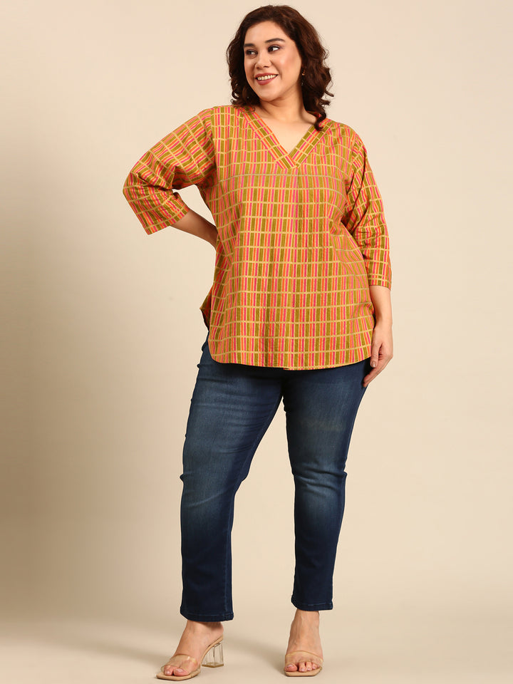 Cotton Printed V-Neck Top5