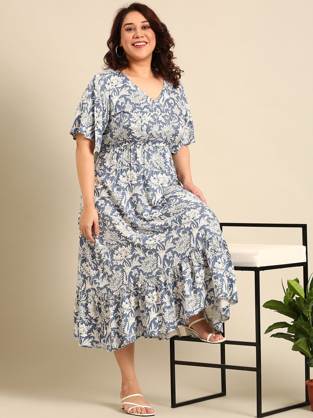 Blue and White floral dress