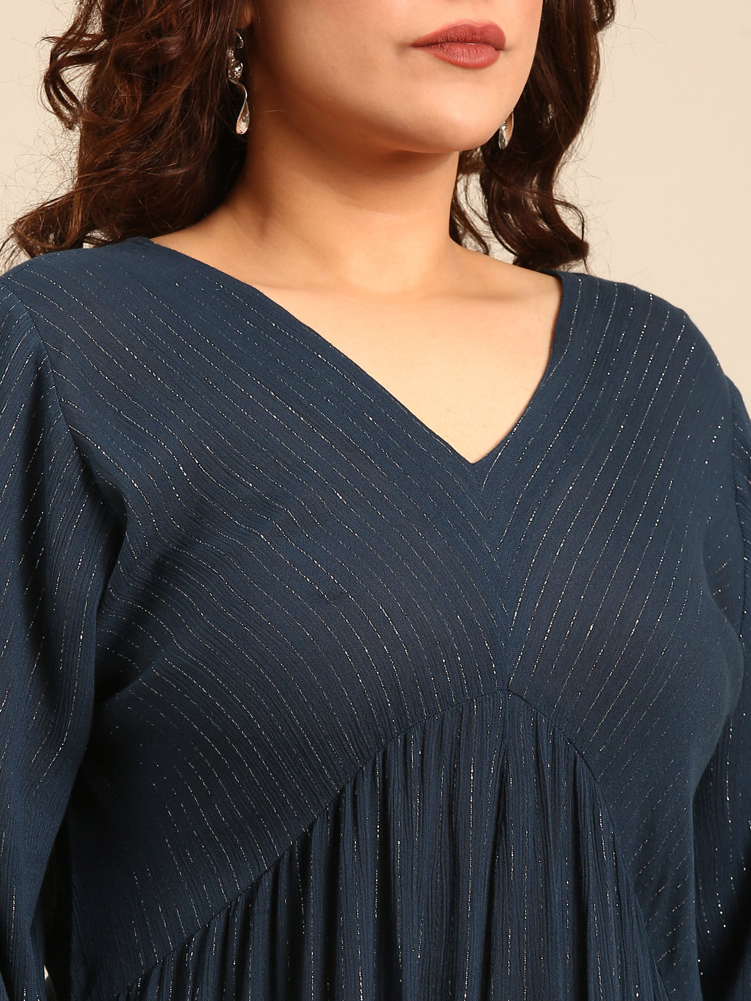 Teal Lurex Maxi Dress