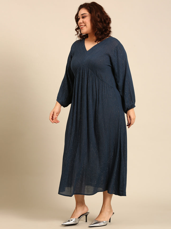 Teal Lurex Maxi Dress