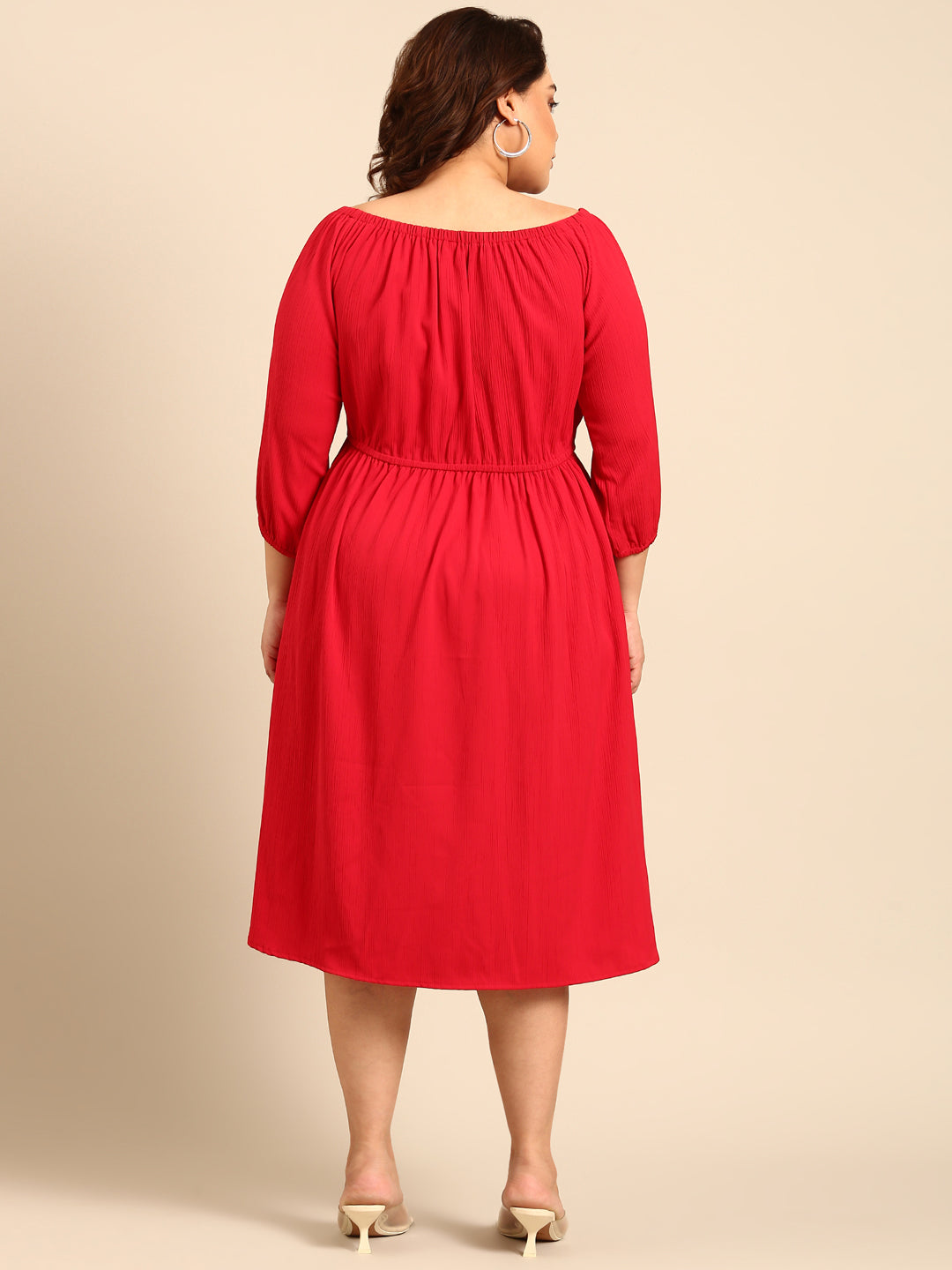 Red Off Shoulder Short Dress