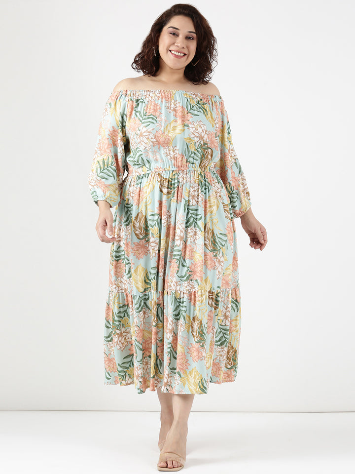 Mint Floral Dress