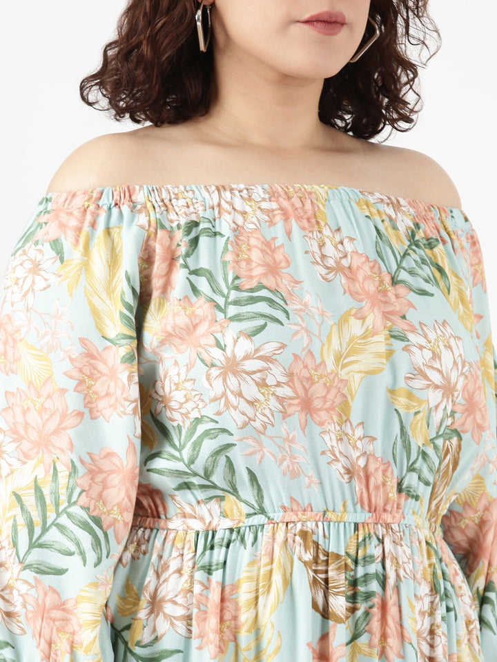 Mint Floral Dress
