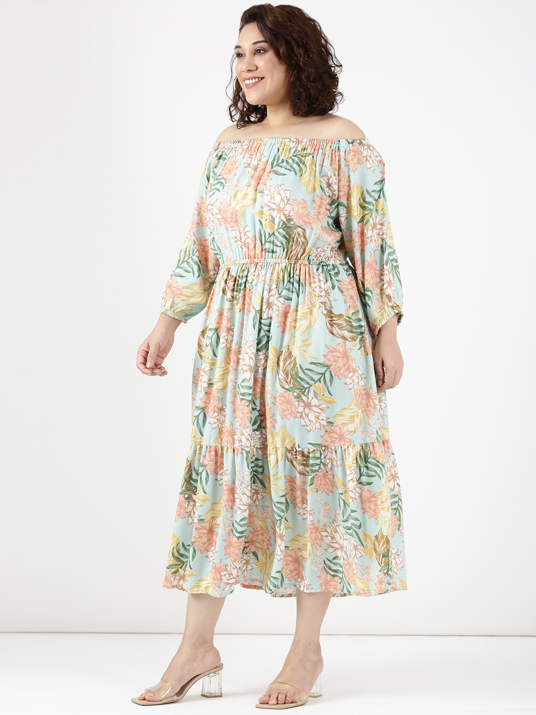 Mint Floral Dress