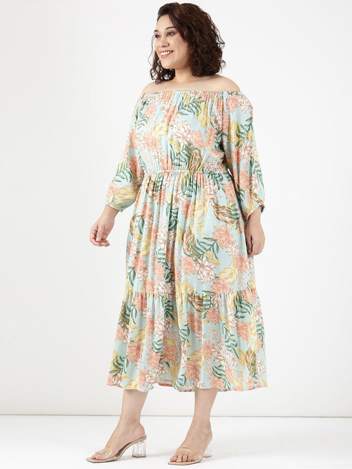 Mint Floral Dress