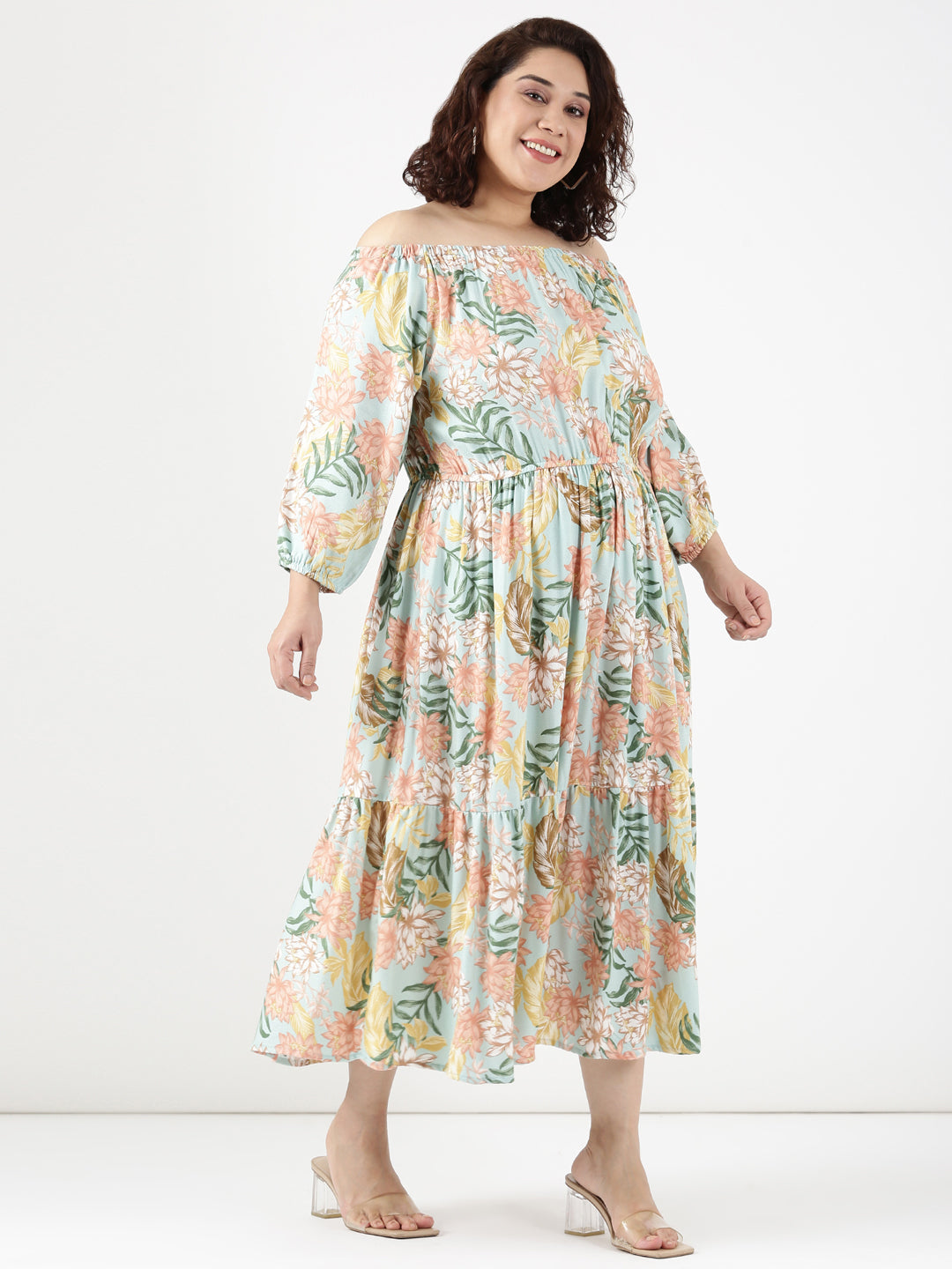Mint Floral Dress