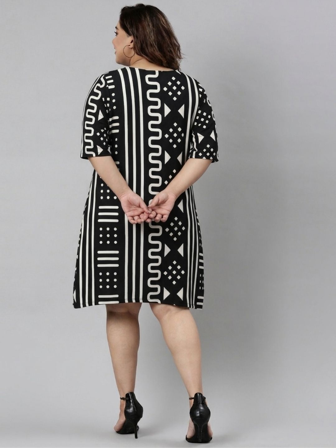Black Printed Sheath Dress