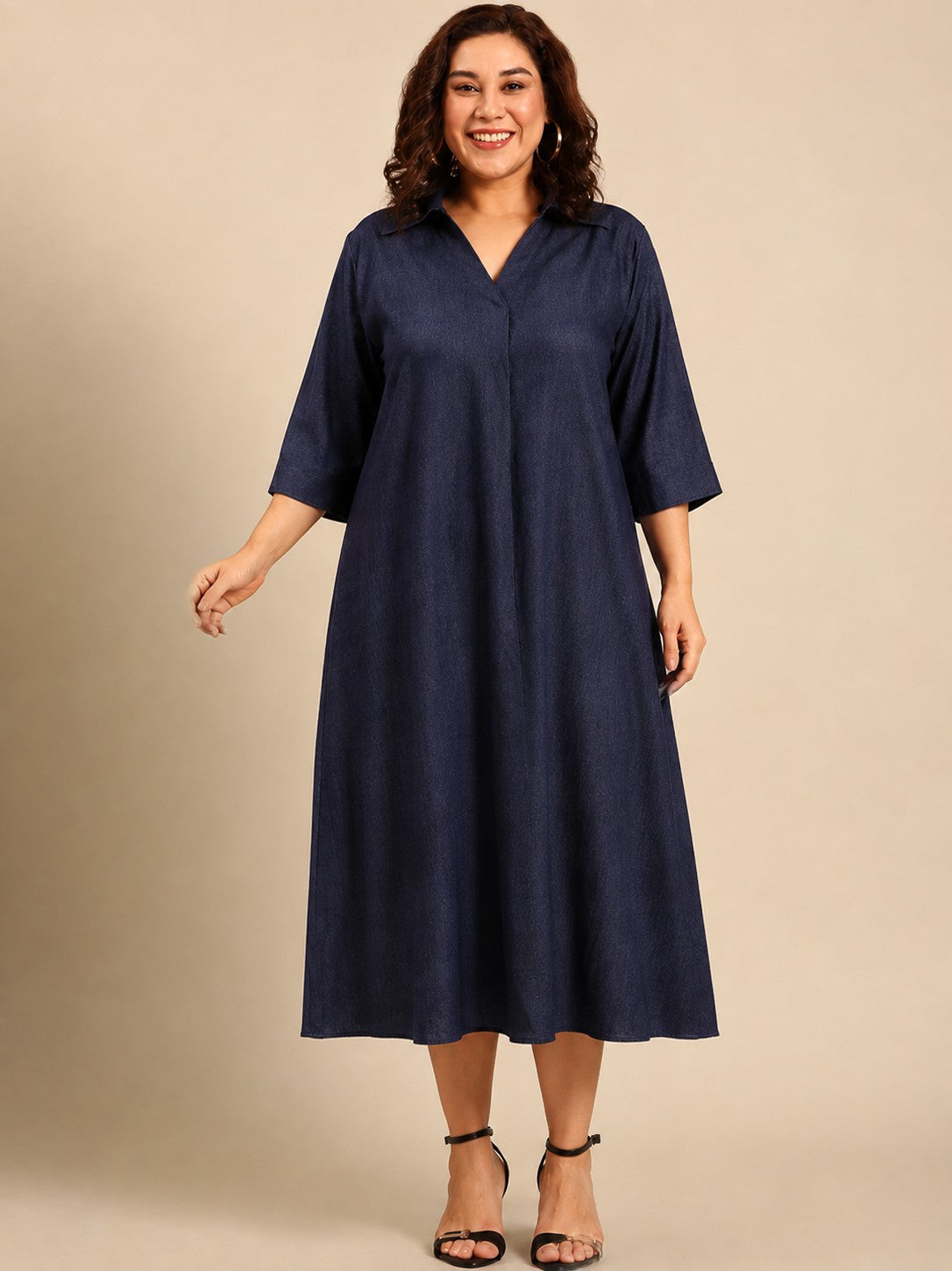 Solid Navy Maxi Dress